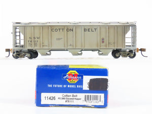 N Scale Athearn RTR 11426 SSW Cotton Belt 3-Bay Covered Hopper #76111 Weathered