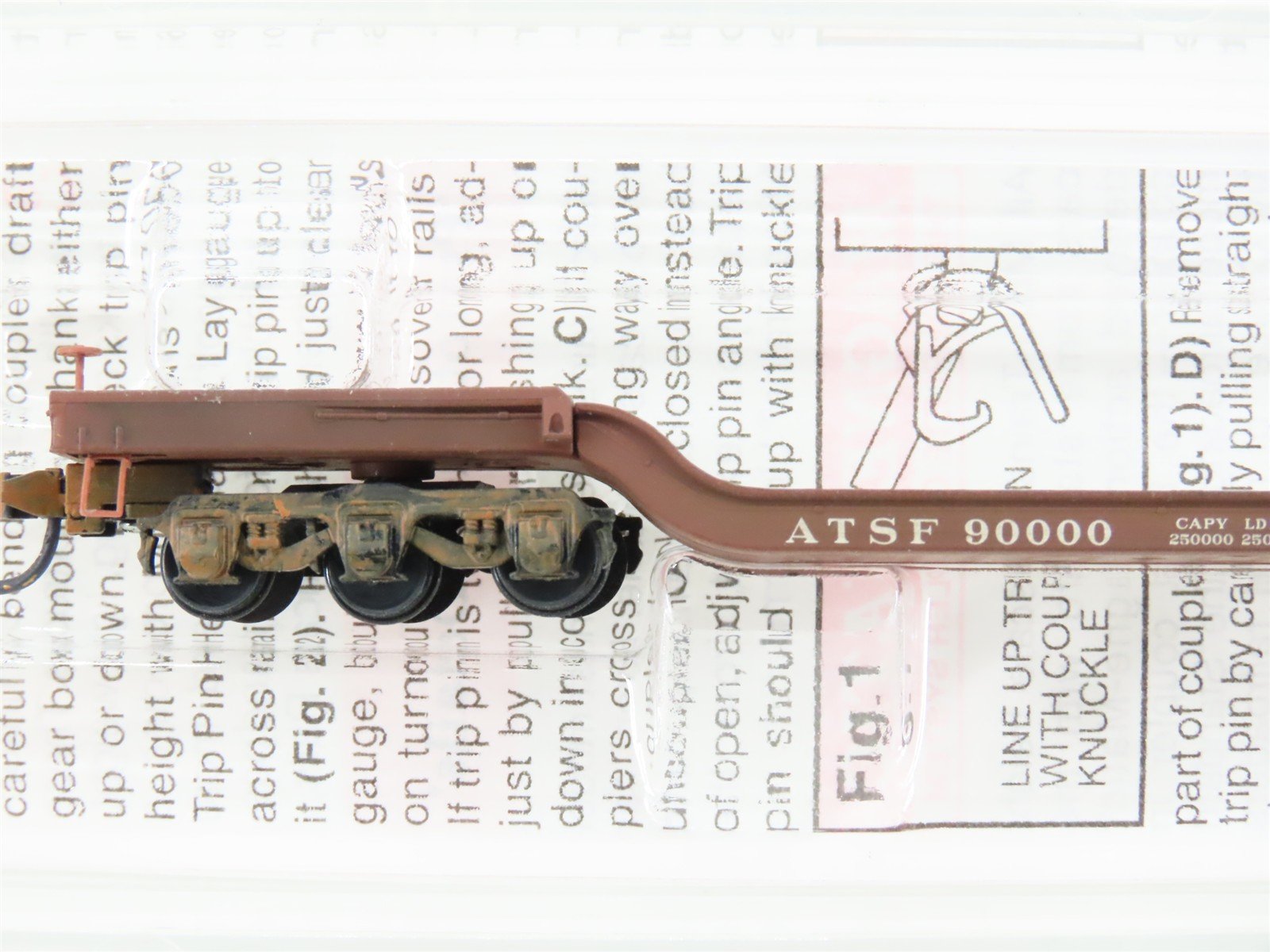 N Scale Micro-Trains MTL 109040 ATSF Depressed Center Flatcar #90000 Weathered