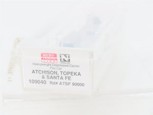 N Scale Micro-Trains MTL 109040 ATSF Depressed Center Flatcar #90000 Weathered