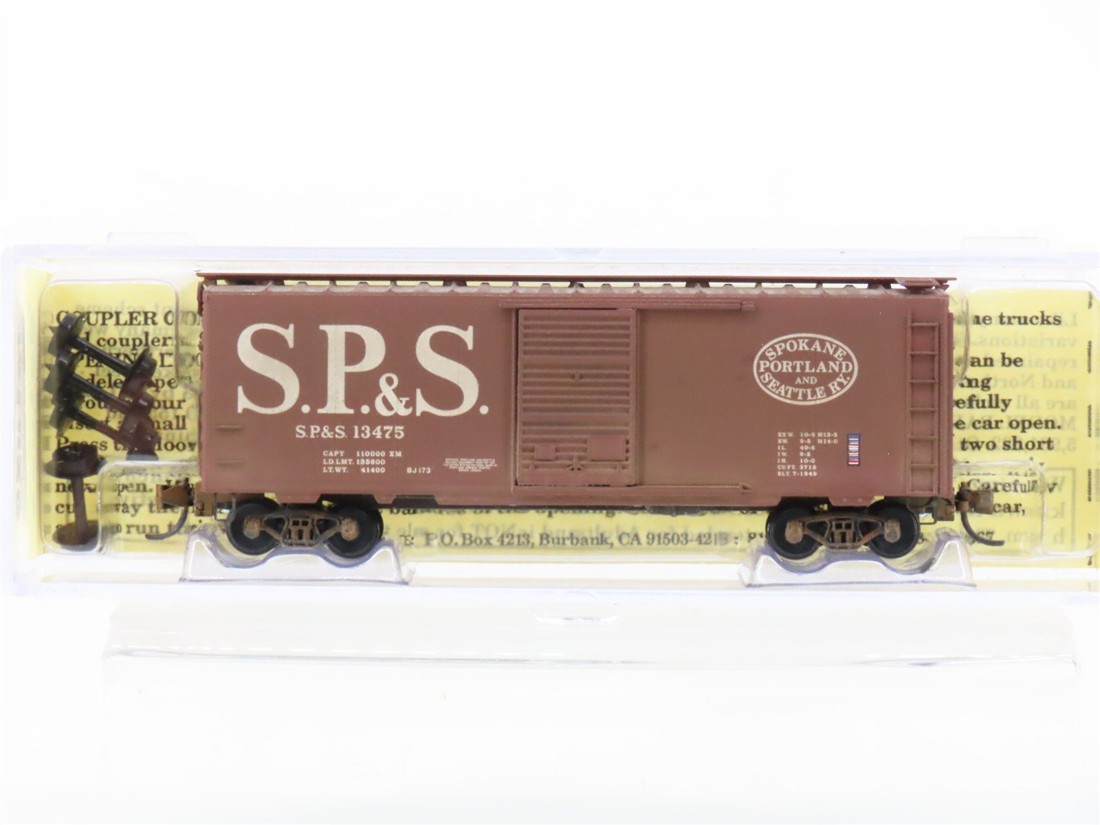 N Scale Deluxe 142403 SPS Spokane Portland Seattle 40' Boxcar #13475 Weathered