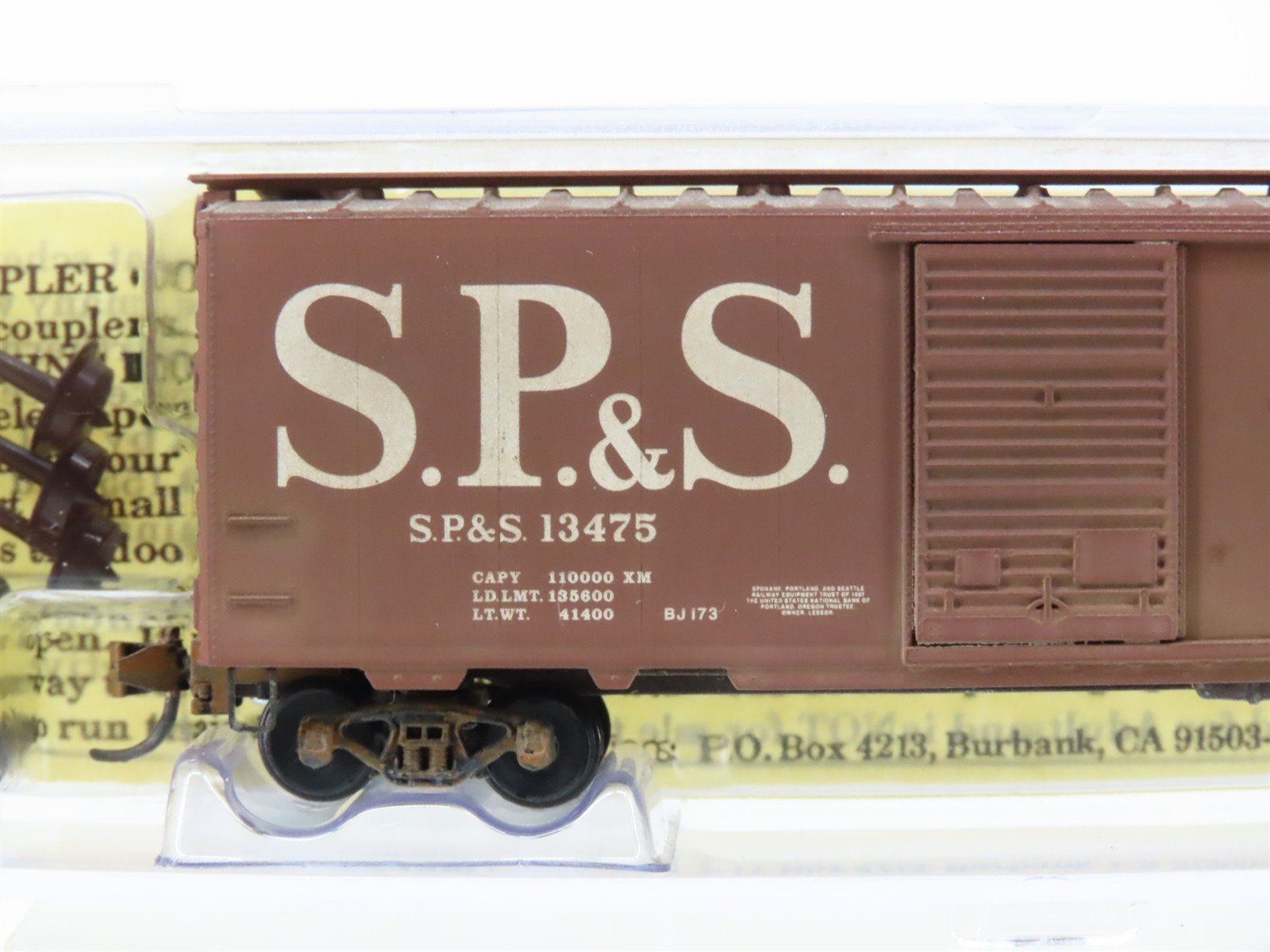 N Scale Deluxe 142403 SPS Spokane Portland Seattle 40' Boxcar #13475 Weathered