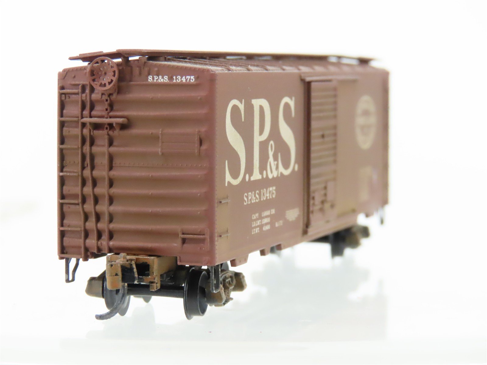 N Scale Deluxe 142403 SPS Spokane Portland Seattle 40' Boxcar #13475 Weathered