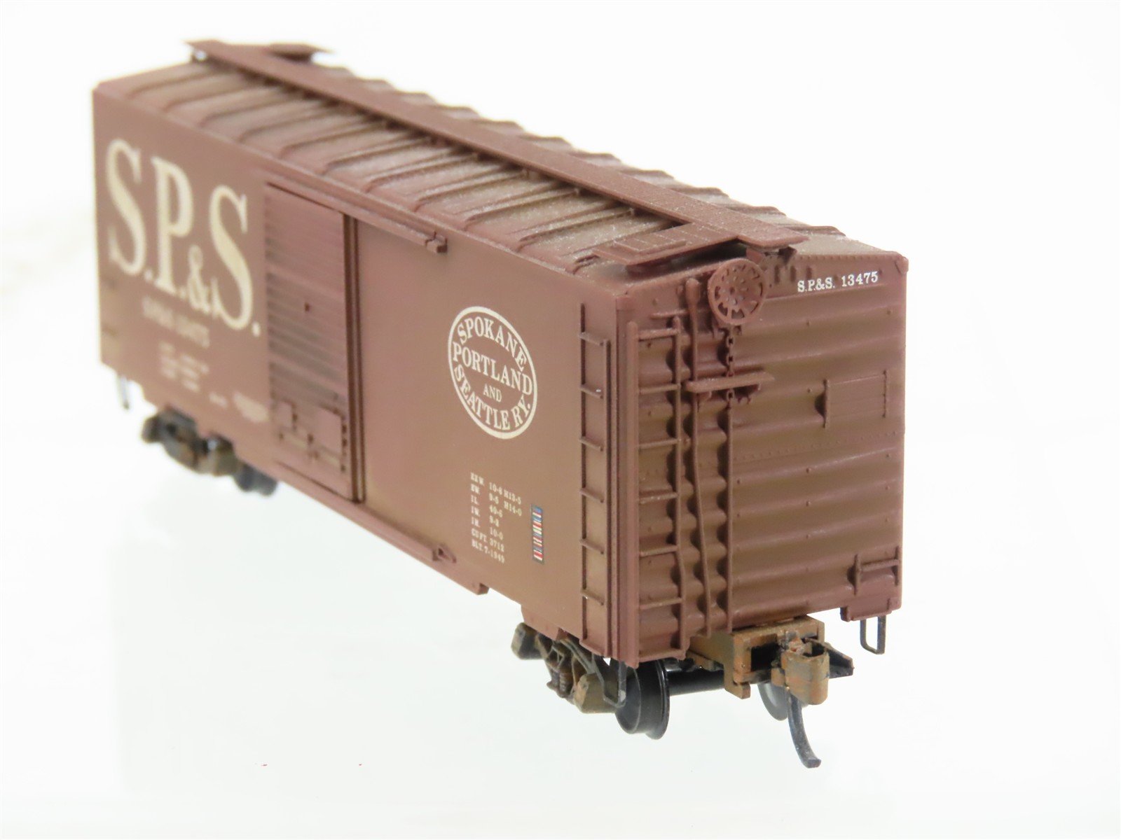 N Scale Deluxe 142403 SPS Spokane Portland Seattle 40' Boxcar #13475 Weathered