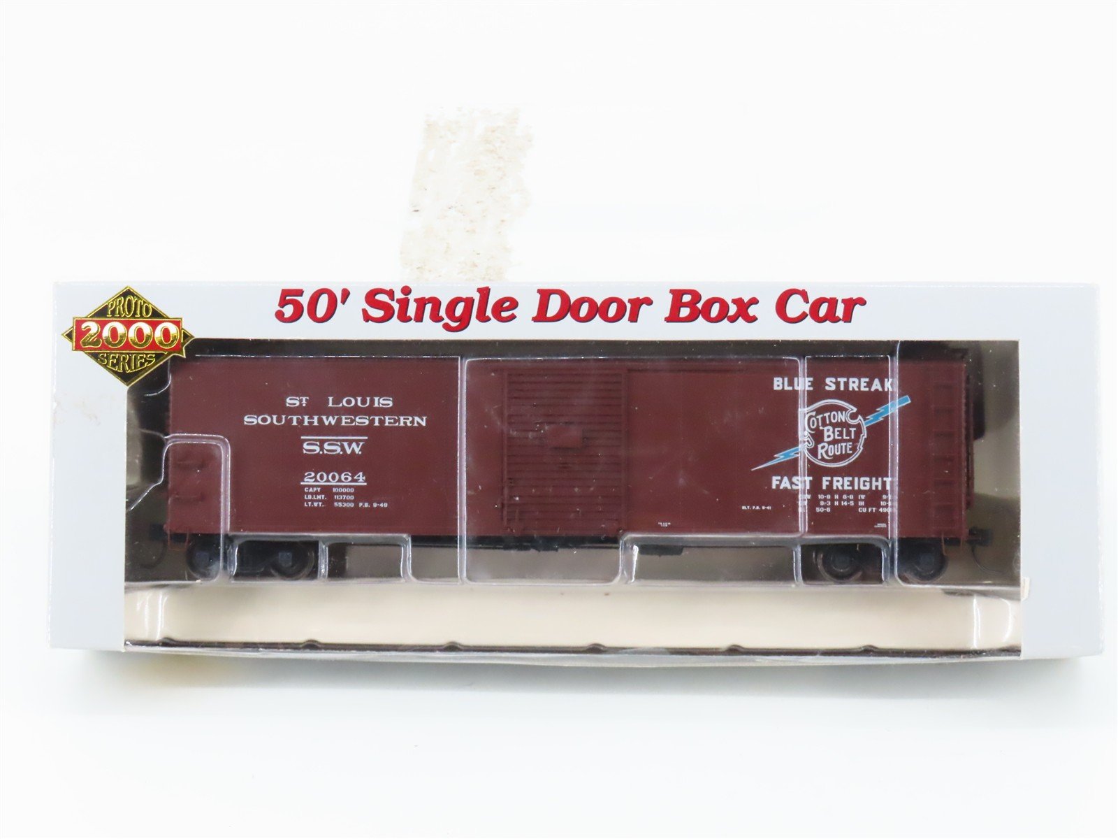 HO PROTO 2000 920-54284 SSW Cotton Belt Route 50' Single Door Box Car #20064