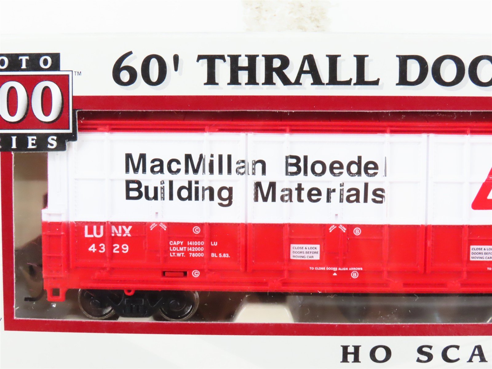 HO Scale PROTO 1000 23937 LUNX MacMillan Bloede 60' Thrall Door Box Car #4329