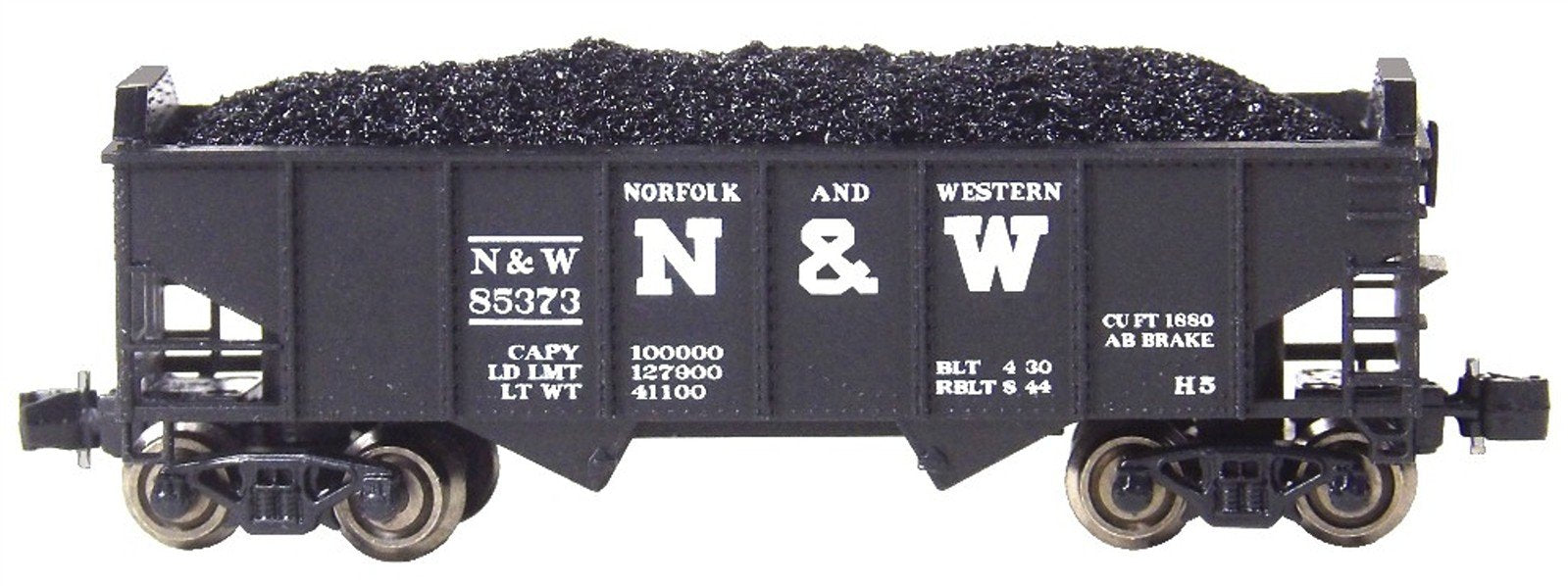 Z Scale FULL THROTTLE FT2601 N&W 33' 2-Bay Peak-End Hoppers w/ Load - Set #1