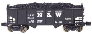 Z Scale FULL THROTTLE FT2601 N&W 33' 2-Bay Peak-End Hoppers w/ Load - Set #1