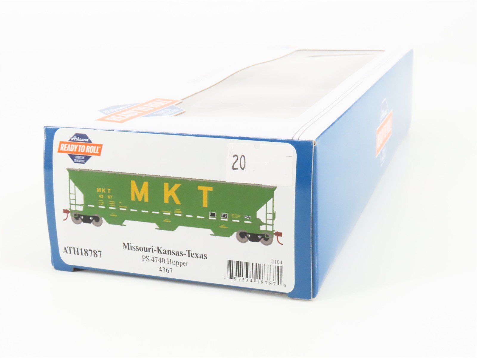 HO Scale Athearn ATH18787 MKT Missouri Kansas Texas 3-Bay Covered Hopper #4367
