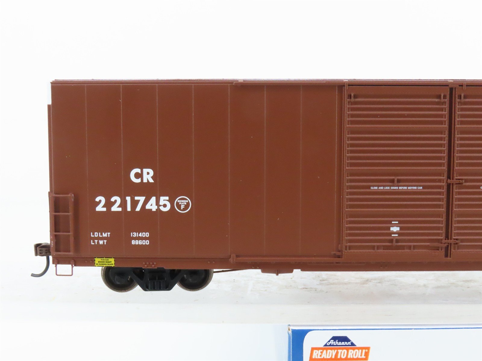 HO Scale Athearn ATH90568 CR Conrail 60' High Cube Double Door Box Car #221745