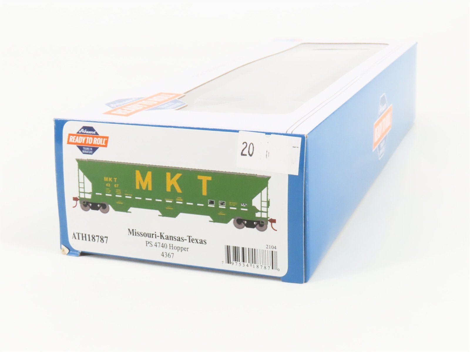 HO Scale Athearn ATH18787 MKT Missouri Kansas Texas 3-Bay Covered Hopper #4367