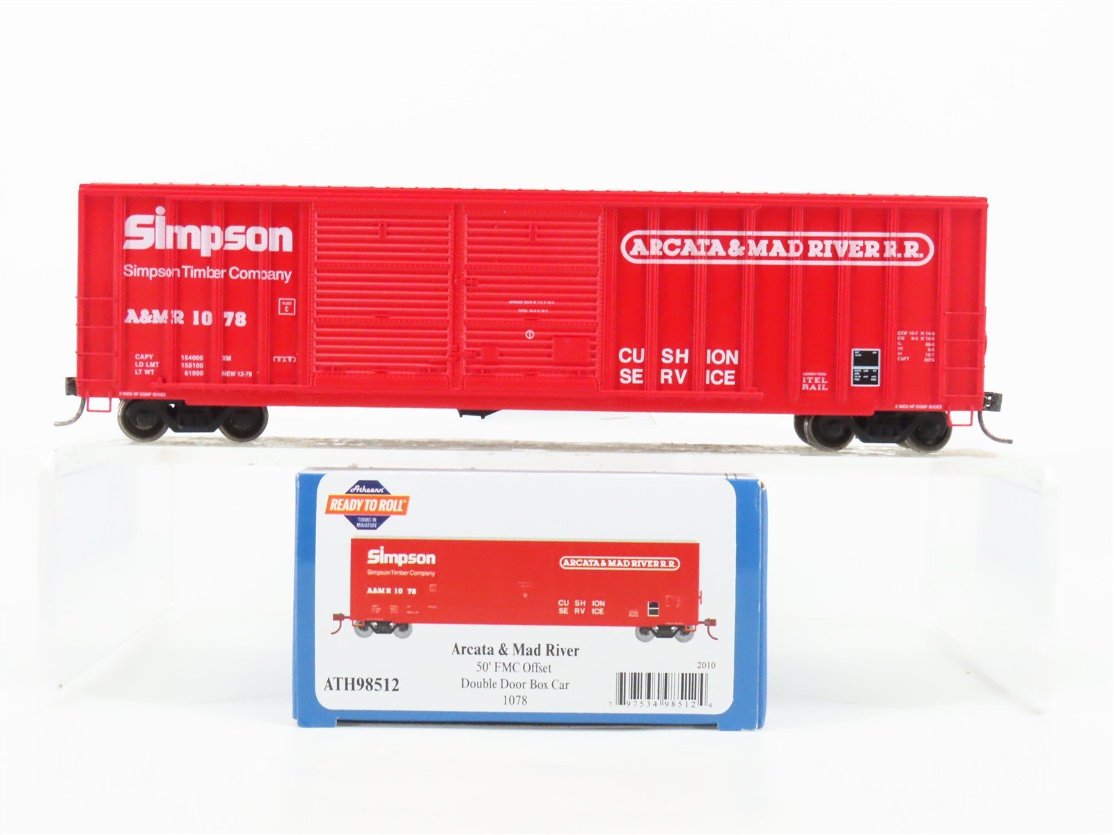 HO Scale Athearn ATH98512 A&MR Arcata & Mad River 50' Double Door Box Car #1078