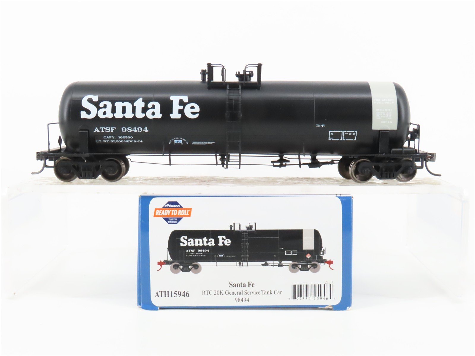 HO Scale Athearn ATH15946 ATSF Santa Fe Railroad General Service Tank Car #98494