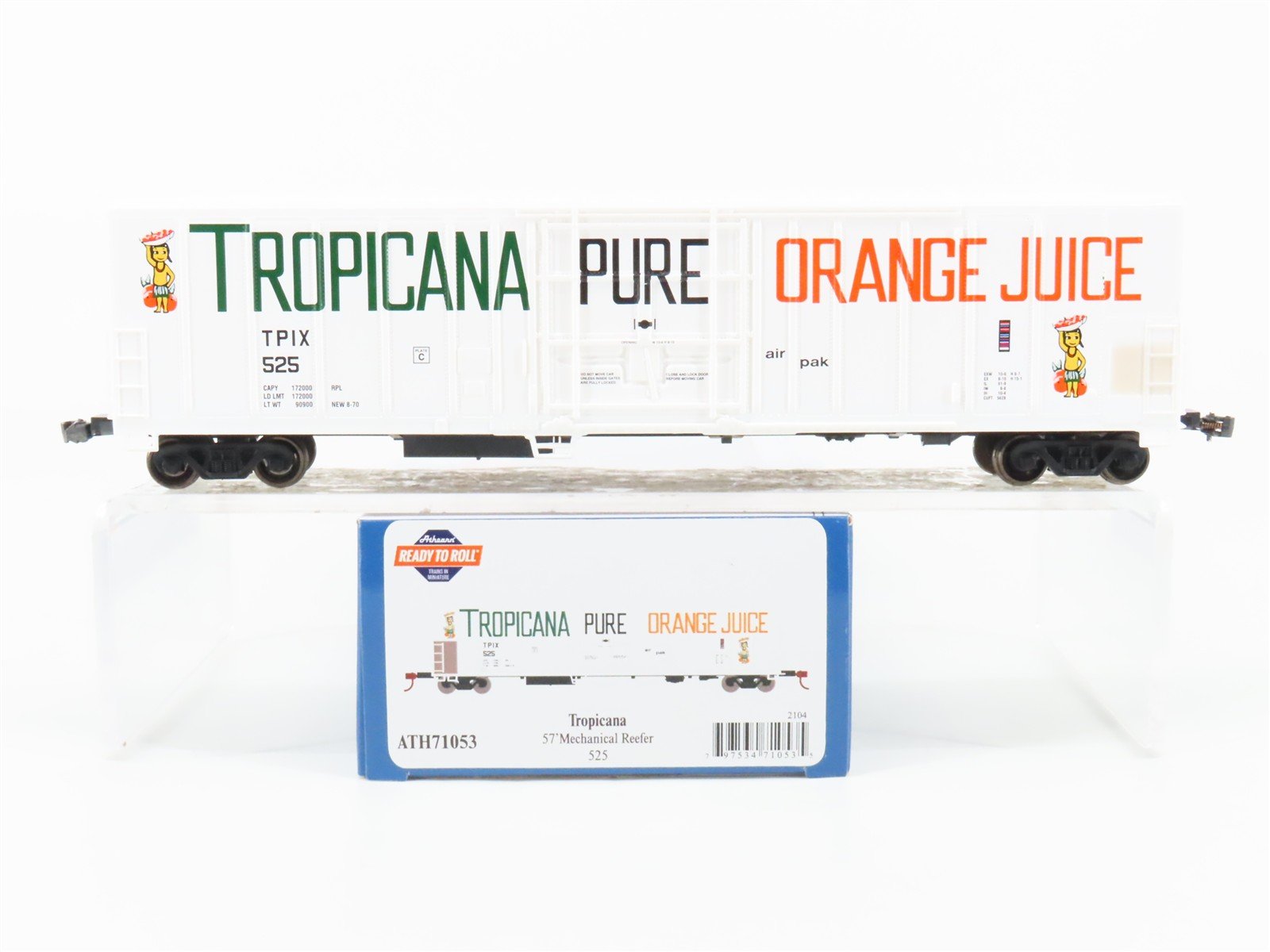 HO Scale Athearn ATH71053 TPIX Tropicana Orange Juice 57' Mechanical Reefer #525