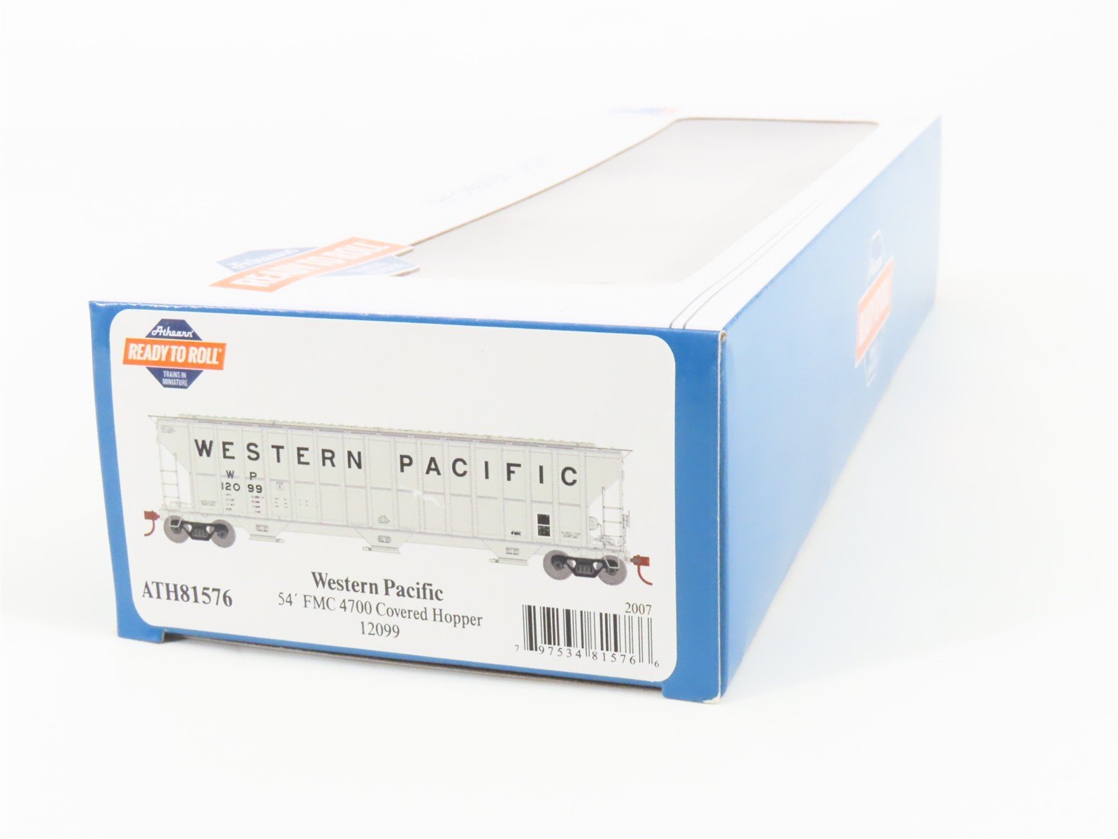 HO Scale Athearn ATH81576 WP Western Pacific 54' Covered 3-Bay Hopper #12099