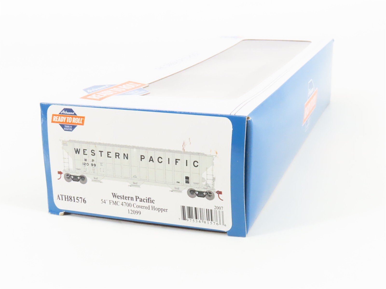 HO Scale Athearn ATH81576 WP Western Pacific 54' Covered 3-Bay Hopper #12099