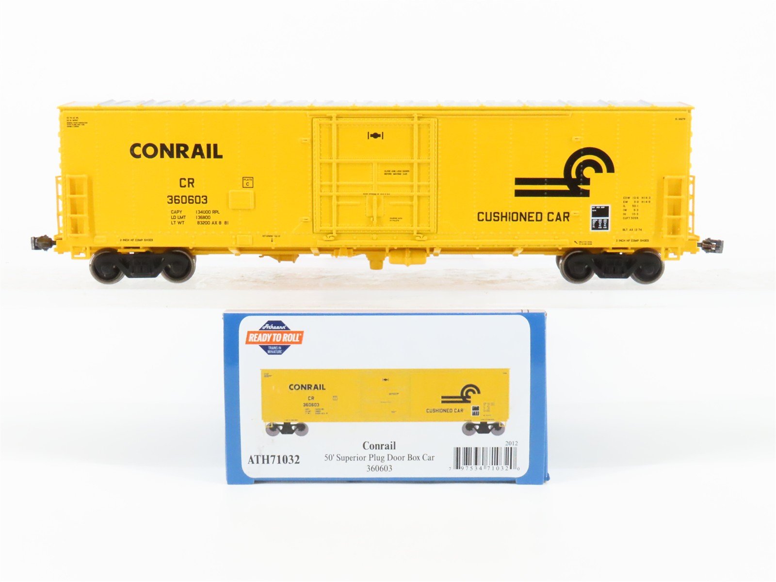 HO Scale Athearn ATH71032 CR Conrail 50' Superior Plug Door Box Car #360603