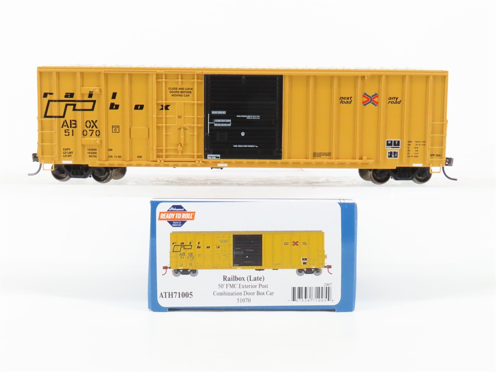 HO Scale Athearn ATH71005 ABOX Railbox 50' Combination Door Box Car #51070