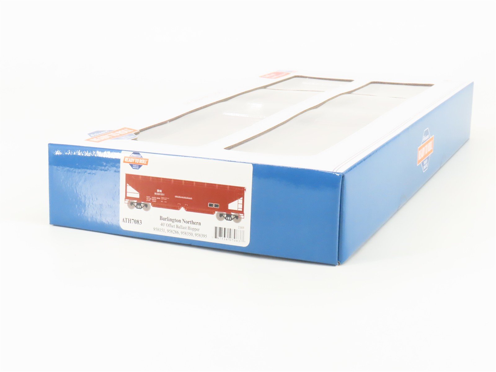 HO Athearn ATH7083 BN Burlington Northern Offset Ballast Hopper 4-Pack Sealed