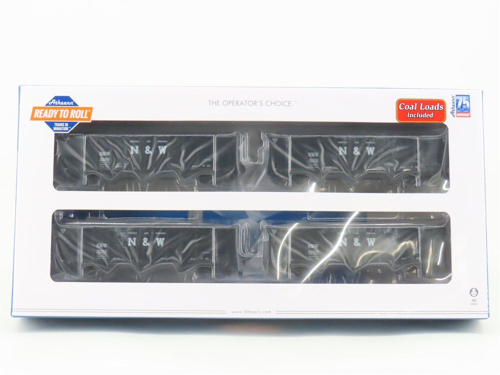 HO Scale Athearn ATH15164 N&W Norfolk & Western 40' 3-Bay Hopper 4-Pack Sealed