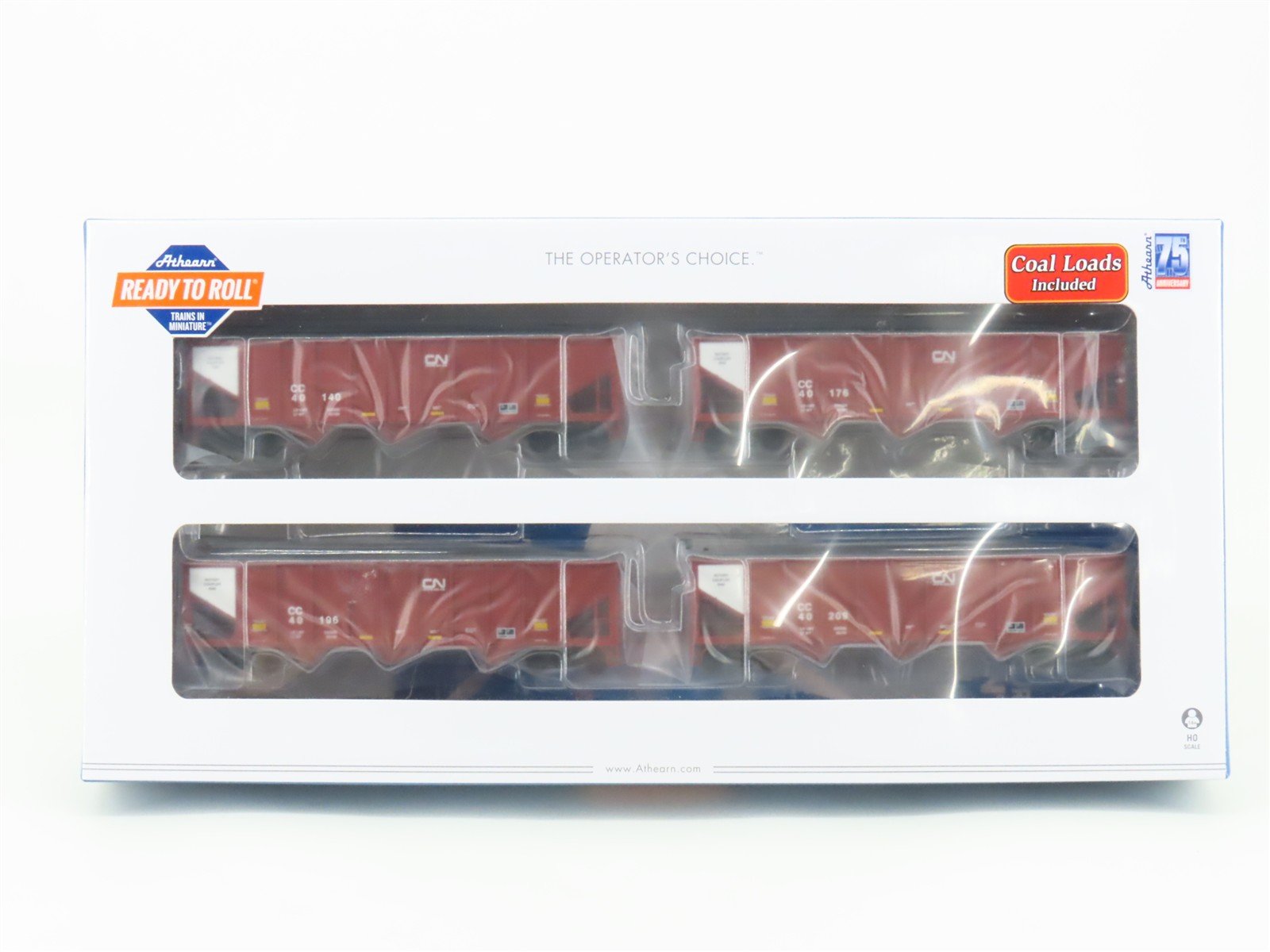 HO Scale Athearn ATH15166 CC CN Canadian National 40' 3-Bay Hopper 4-Pack Sealed