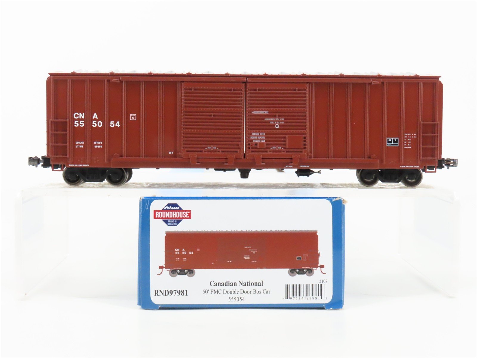 HO Scale Athearn Roundhouse RND97981 CNA Canadian National 50' Box Car #555054