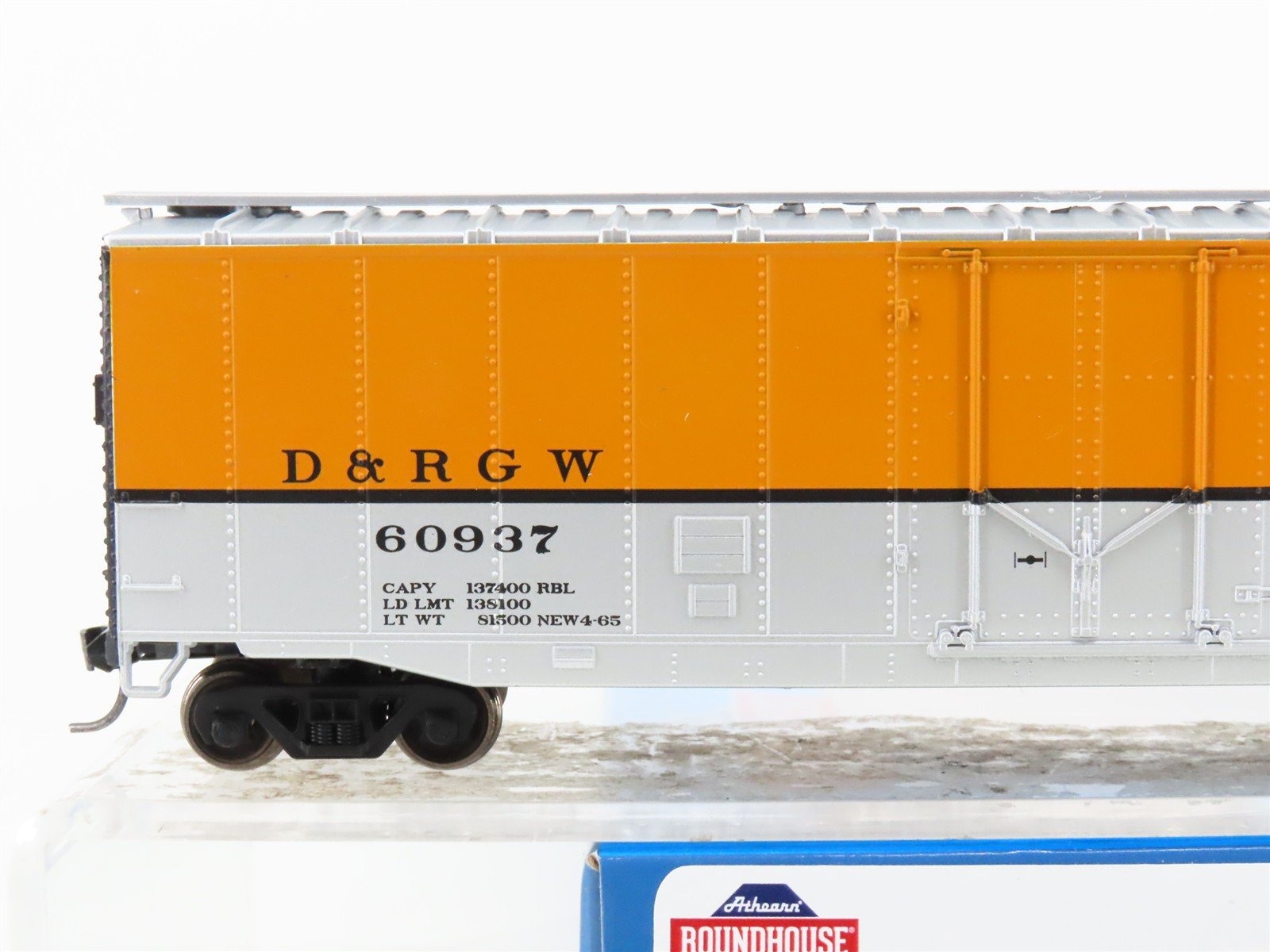 HO Scale Athearn Roundhouse RND1138 D&RGW Rio Grande Railroad 50' Box Car #60937