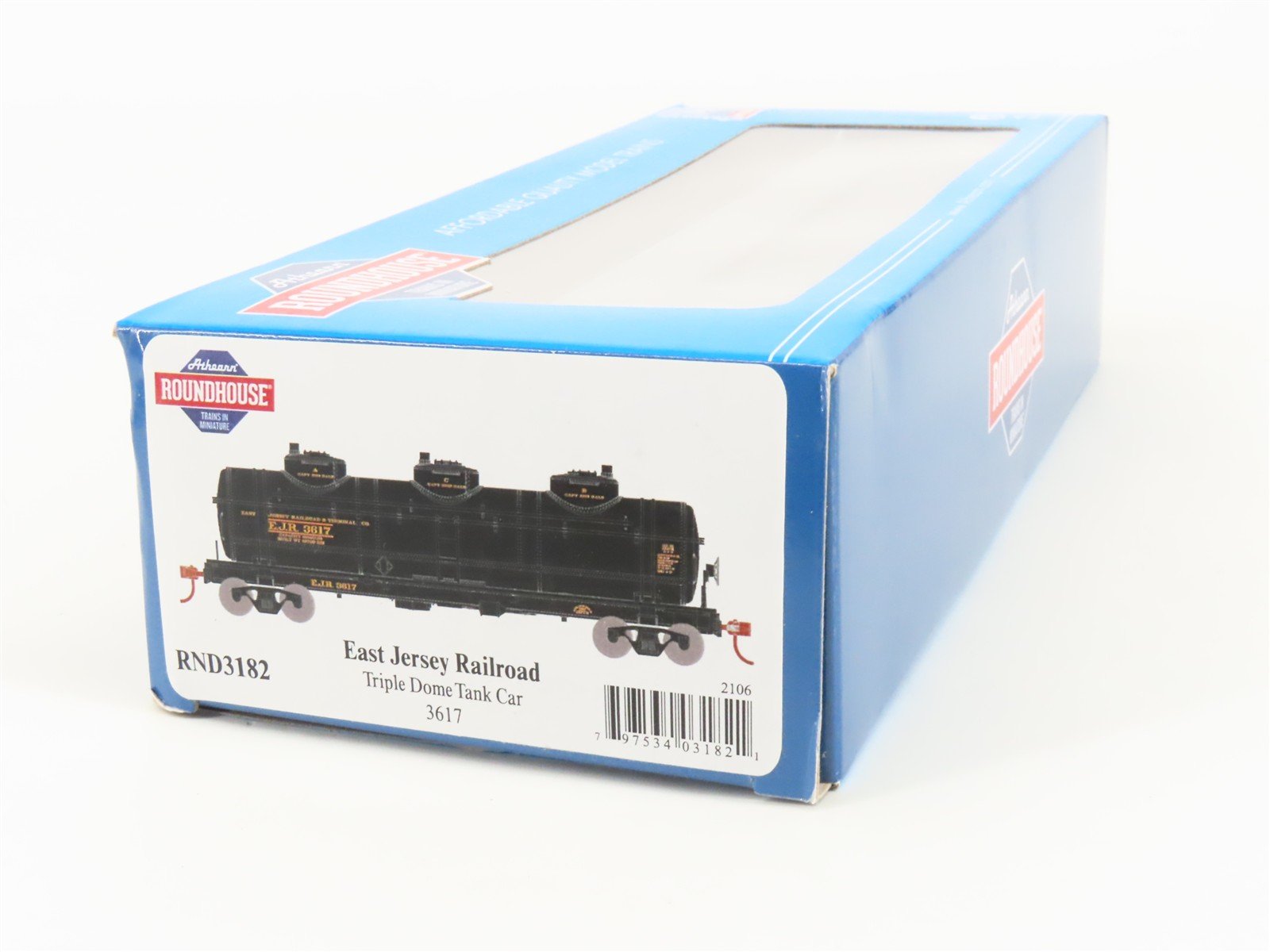 HO Athearn Roundhouse RND3182 EJR East Jersey Railroad Triple Dome Tank Car 3617