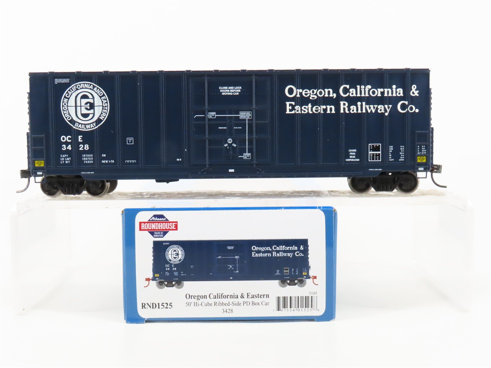 HO Athearn Roundhouse RND1525 OCE Oregon California & Eastern 50' Box Car #3428