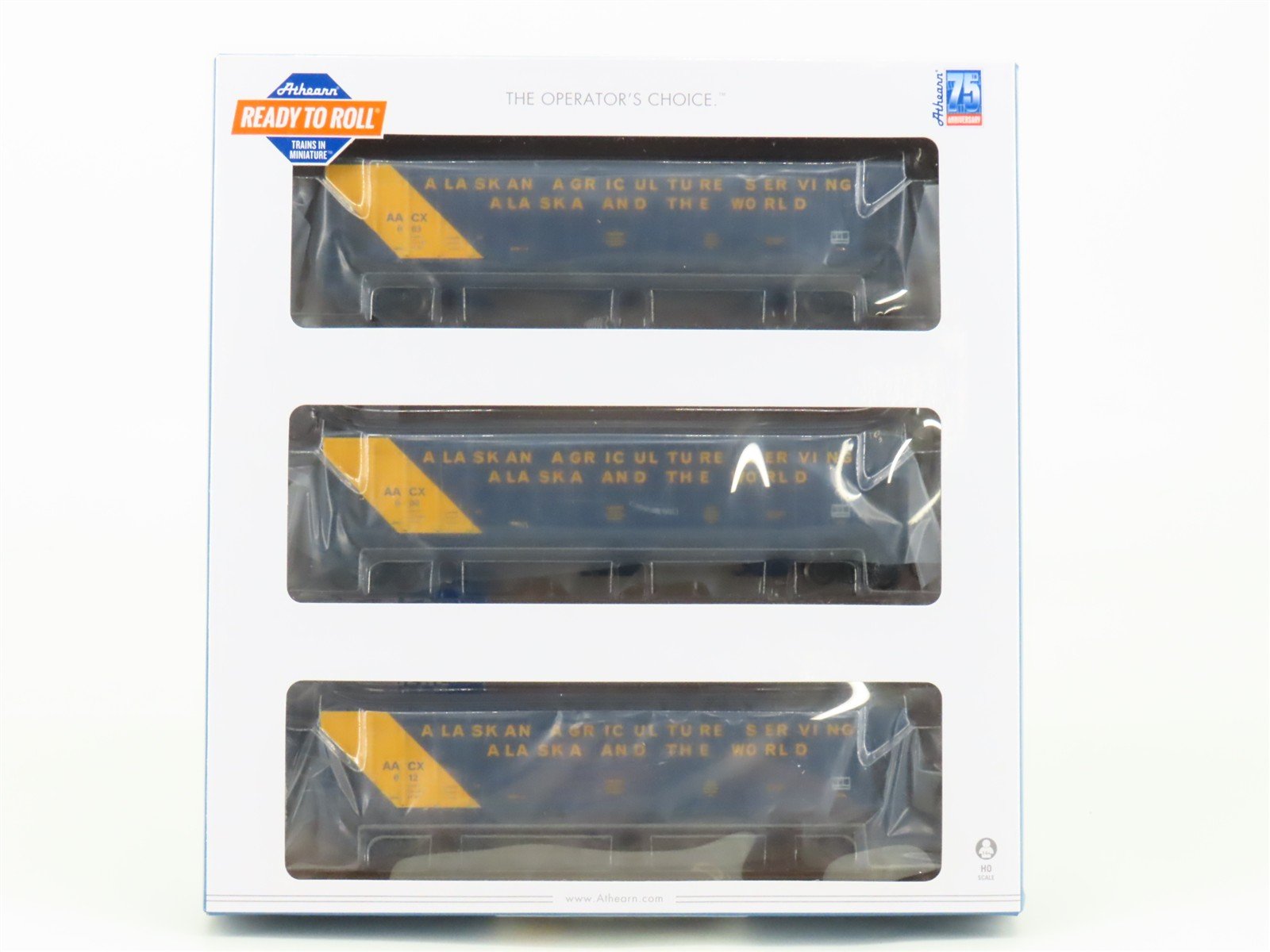 HO Scale Athearn ATH18777 AACX Alaska Railroad 3-Bay Hopper 3-Pack Sealed