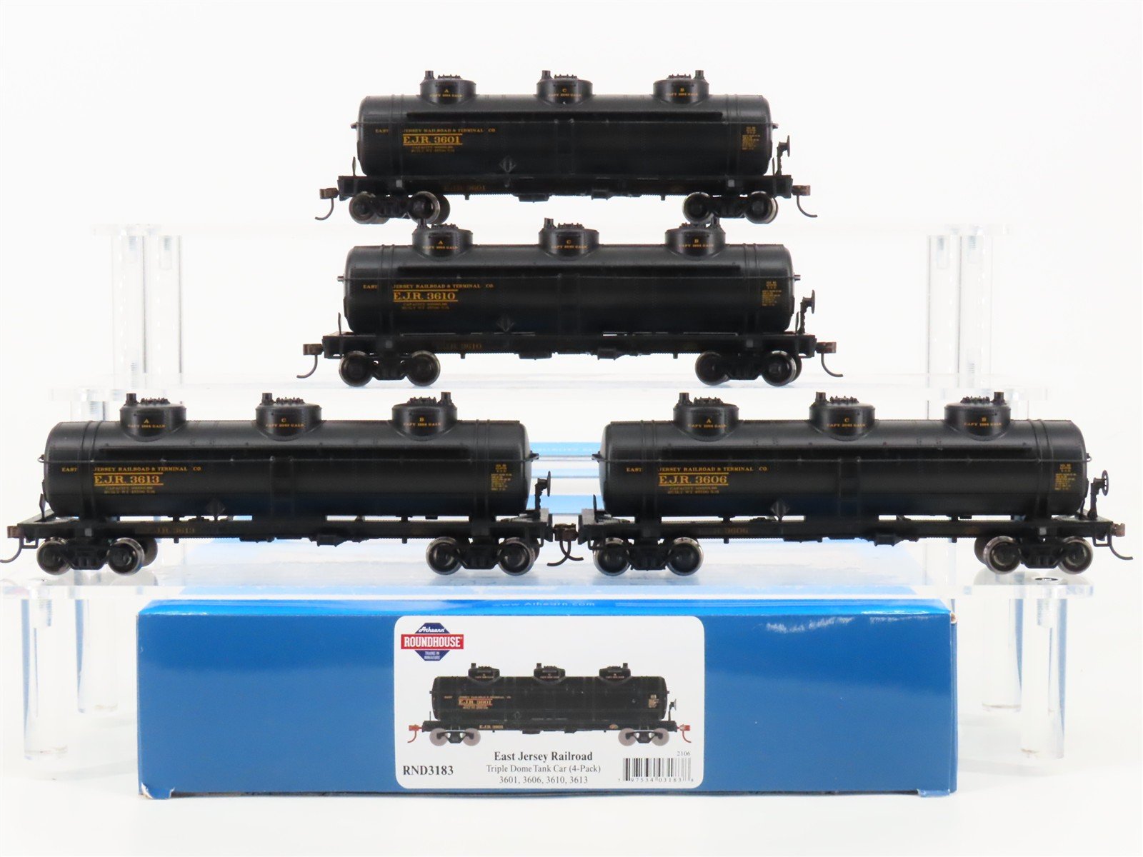 HO Scale Athearn Roundhouse RND3183 EJR East Jersey Railroad Tank Car 4-Pack