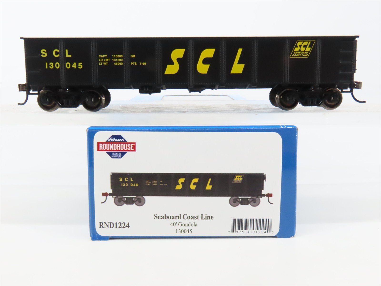 HO Scale Athearn Roundhouse RND1224 SCL Seaboard Coast Line 40' Gondola #130045