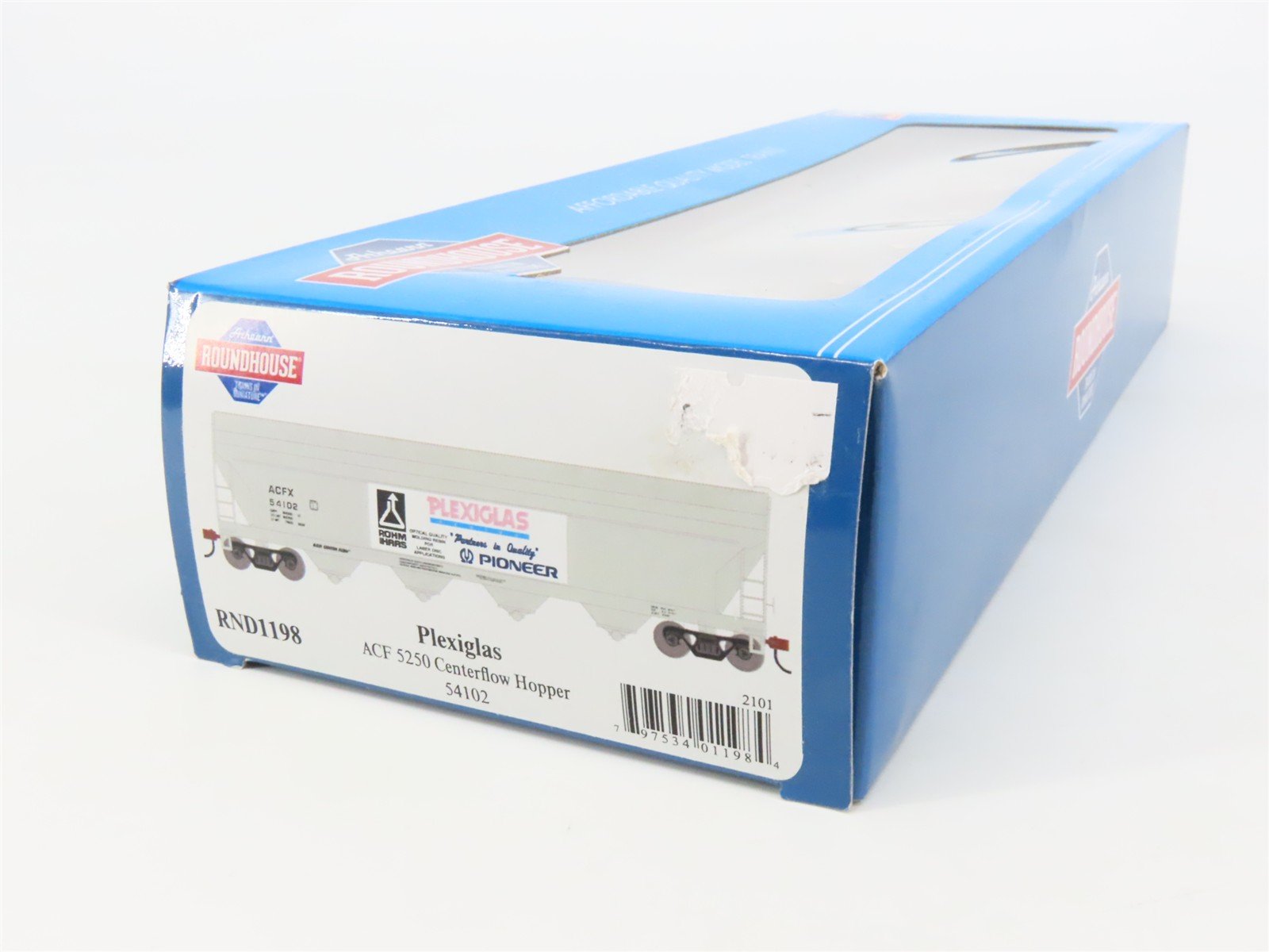 HO Scale Athearn Roundhouse RND1198 ACF Plexiglas 4-Bay Centerflow Hopper #54102