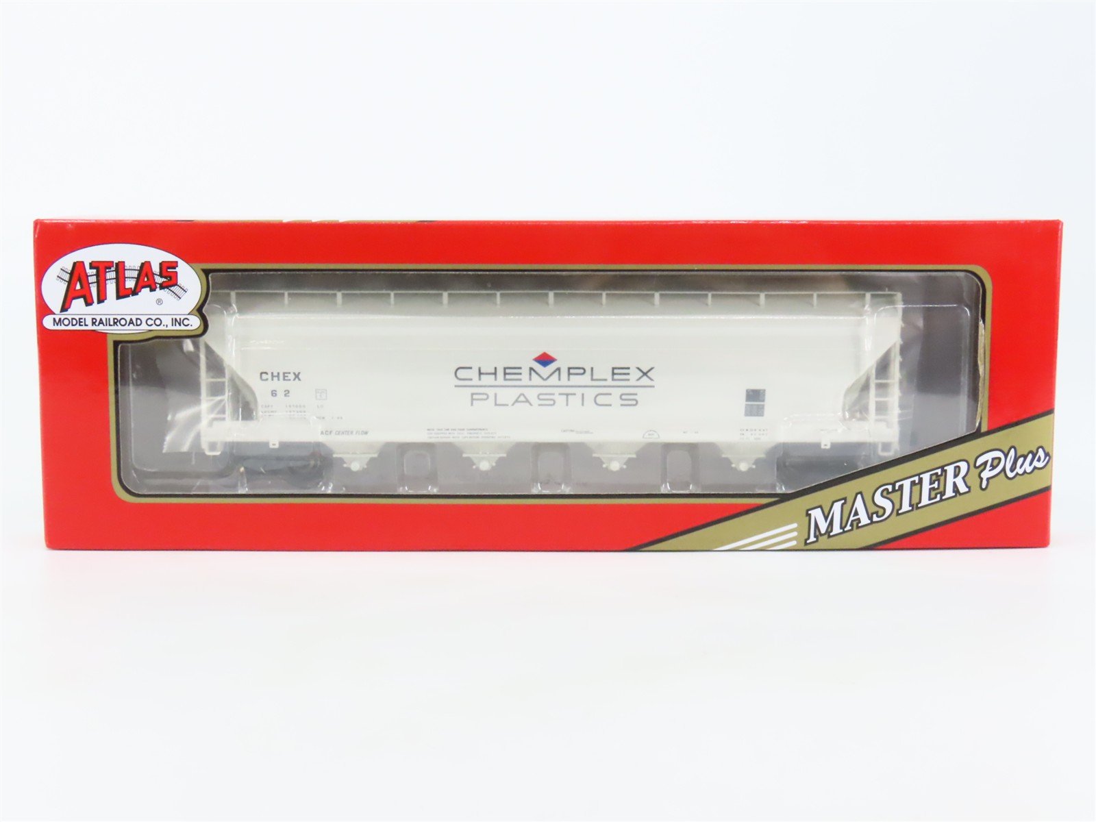 HO Scale Atlas 20006376 CHEX Chemplex Plastics 4-Bay Covered Hopper #62 - Sealed