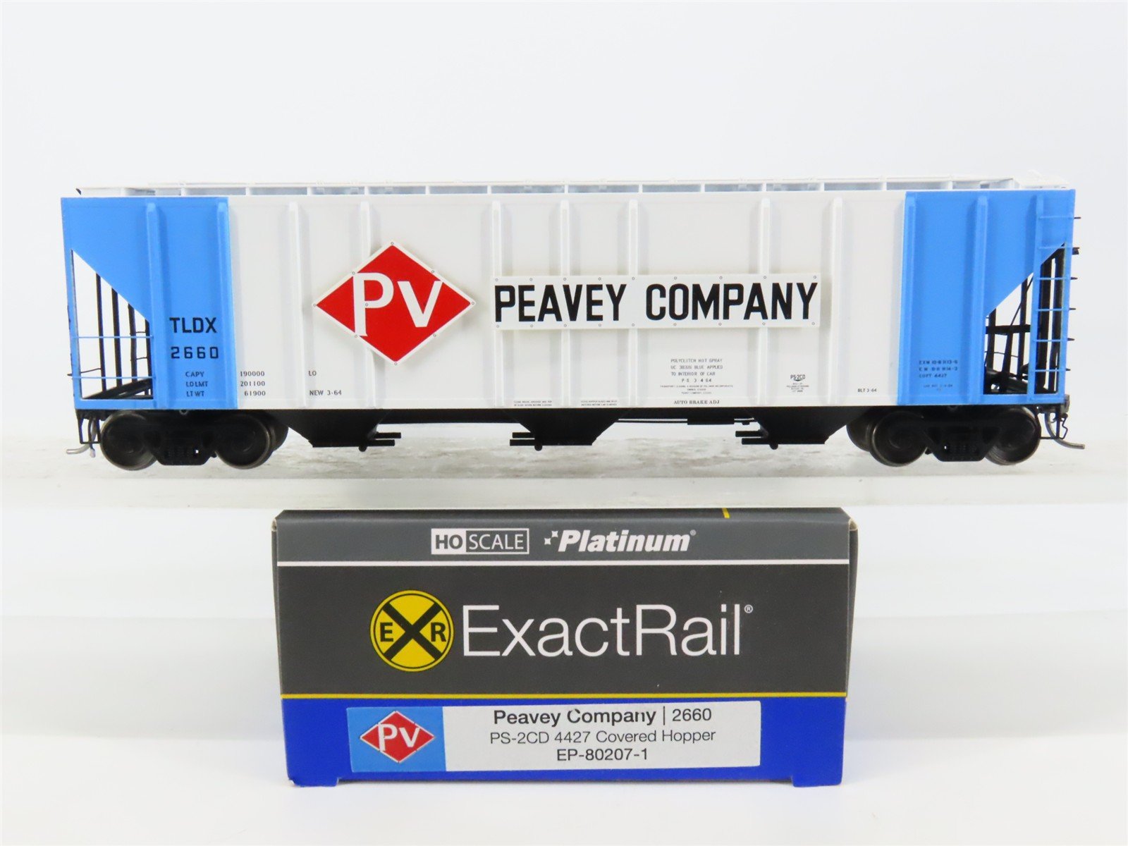 HO Scale ExactRail Platinum EP-80207-1 TLDX Peavey Company 3-Bay Hopper #2660