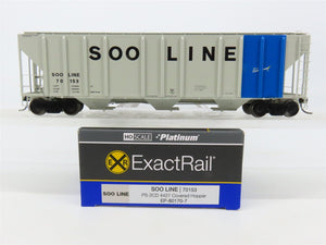 HO Scale ExactRail Platinum EP-80170-7 SOO Line 3-Bay Covered Hopper #70153