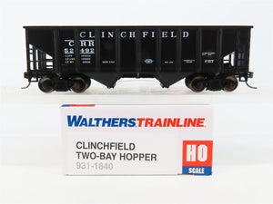 HO Scale Walthers Trainline 931-1840 CRR Clinchfield 2-Bay Open Hopper #52492