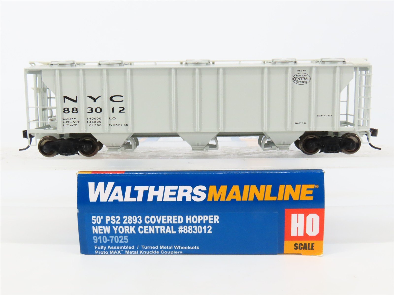 HO Walthers Mainline 910-7025 NYC New York Central 50' 3-Bay Hopper #883012