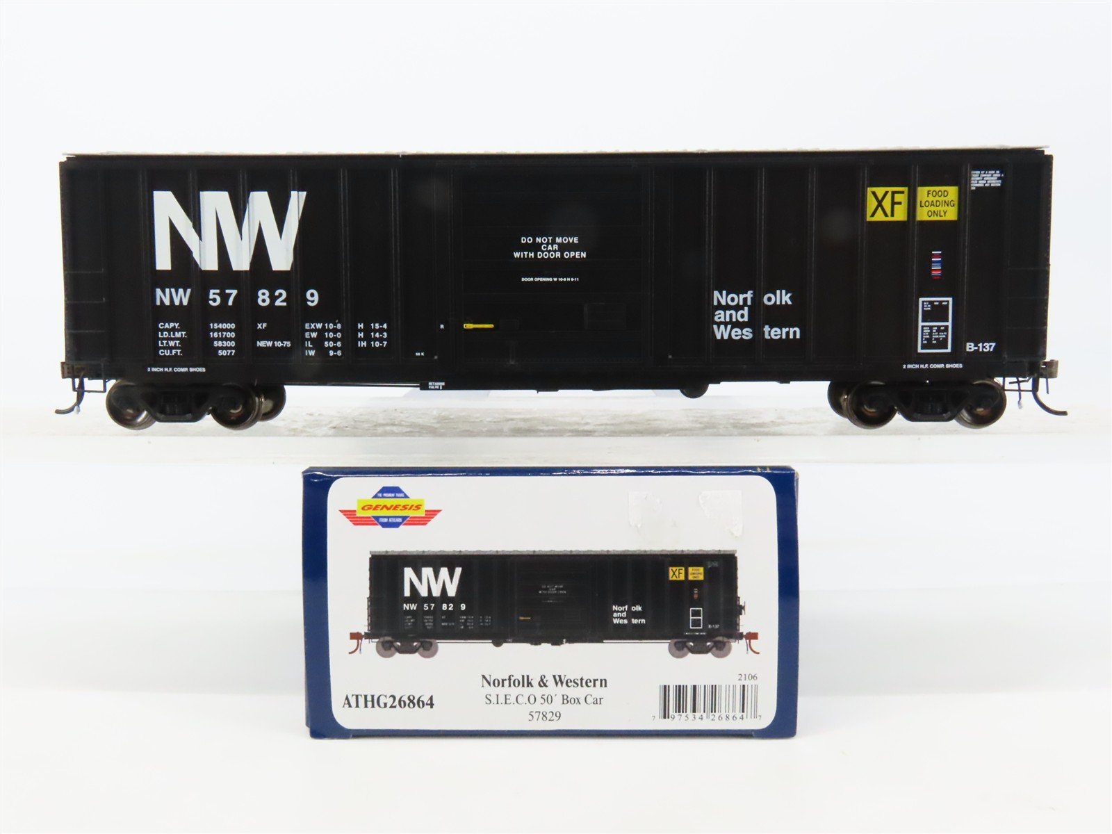 HO Scale Athearn Genesis ATHG26864 NW Norfolk & Western 50' Box Car #57829