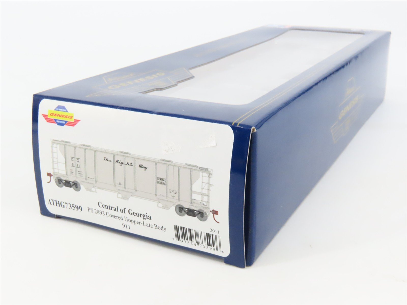 HO Athearn Genesis ATHG73599 CG Central of Georgia 3-Bay Covered Hopper #911