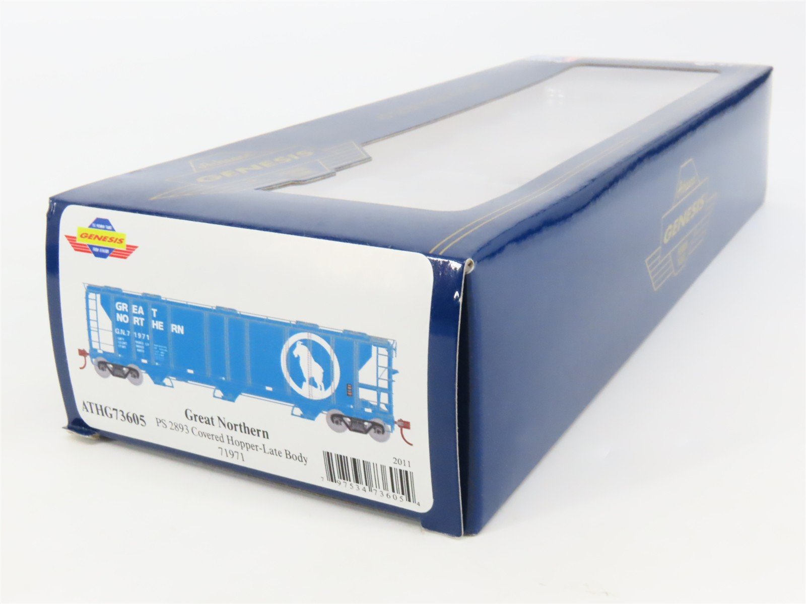 HO Scale Athearn Genesis ATHG73605 GN Big Sky Blue 3-Bay Covered Hopper #71971