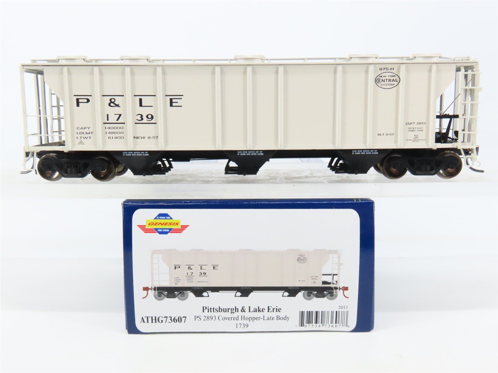 HO Athearn Genesis ATHG73607 P&LE Pittsburgh & Lake Erie 3-Bay Hopper #1739