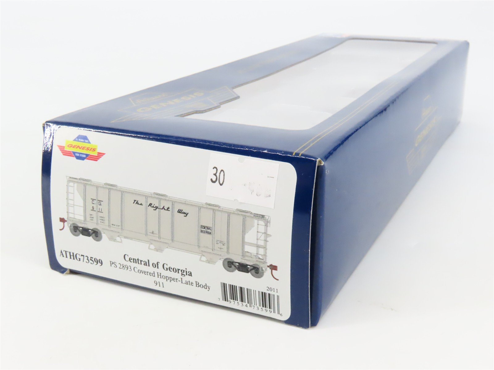 HO Scale Athearn Genesis ATHG73599 CG Central of Georgia 3-Bay Hopper #911
