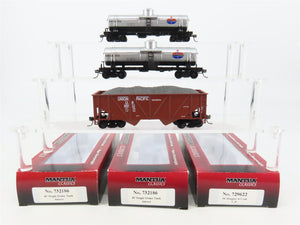LOT of 3 HO Scale Mantua AMOX Amoco & UP Union Pacific 2-Bay Hopper & Tank Cars