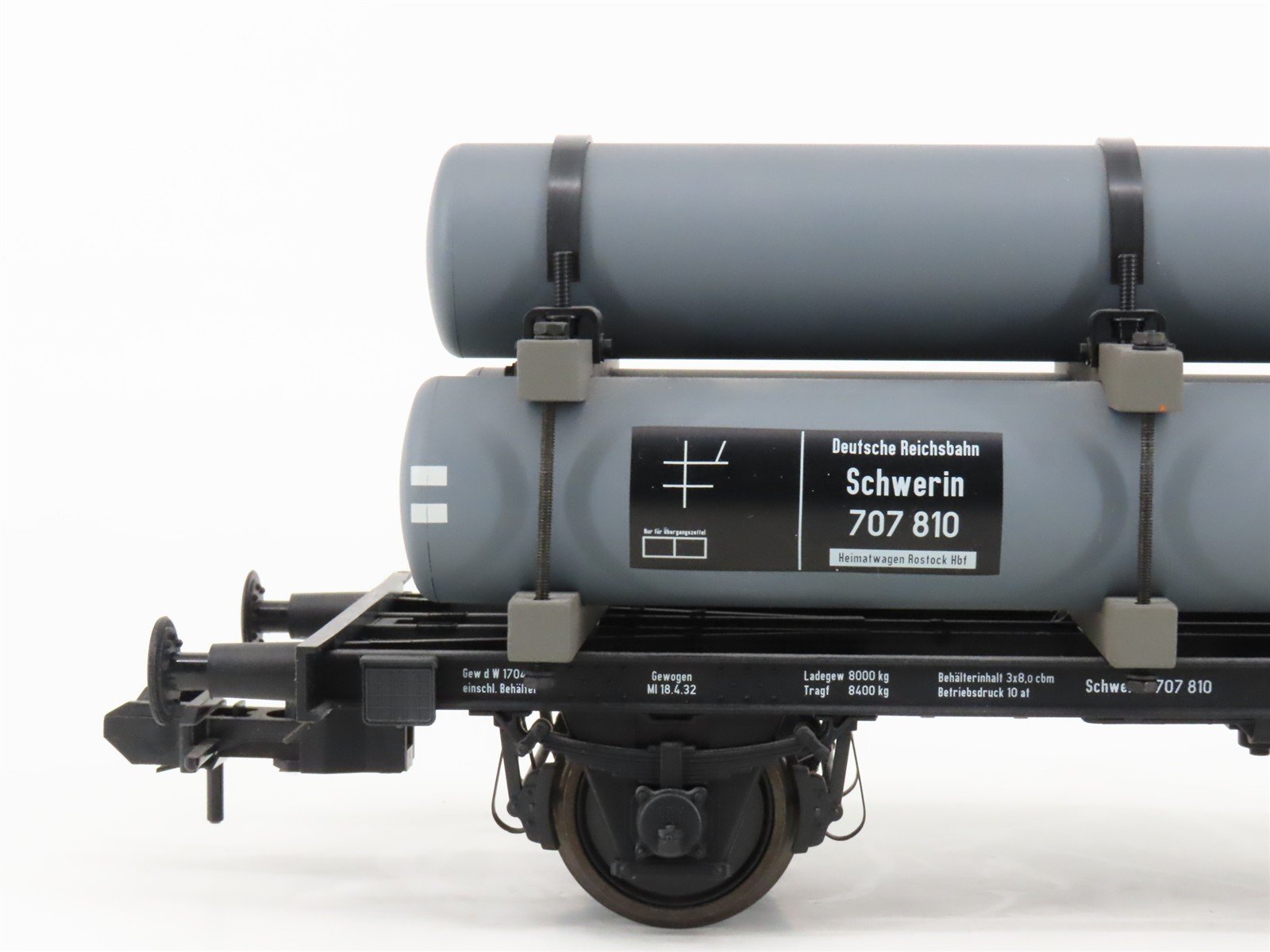 G/1 Gauge 1:32 Marklin 58070 DRG German Flat Car #707 810 w/ Gas Tanks Load