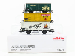 HO 3-Rail Marklin 48774 DB Holsten, Jever, & Flensburger Beer Reefers 3-Car Set