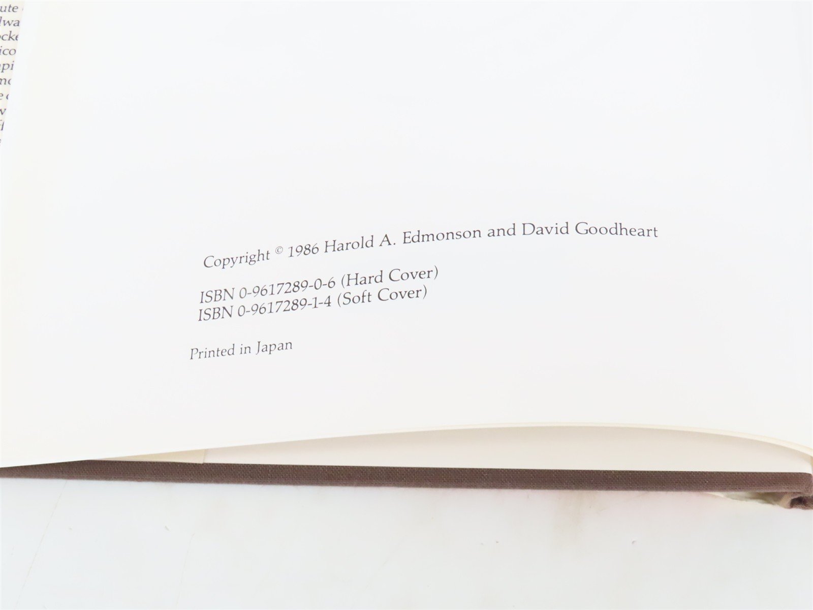 Zephyrs Thru The Rockies by Harold A. Edmonson & David Goodheart ©1986 HC Book
