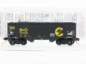 N Micro-Trains MTL 05544510 B&O Chessie 2-Bay Hopper #234928 w/ Load - Weathered