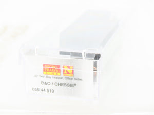 N Micro-Trains MTL 05544510 B&O Chessie 2-Bay Hopper #234928 w/ Load - Weathered