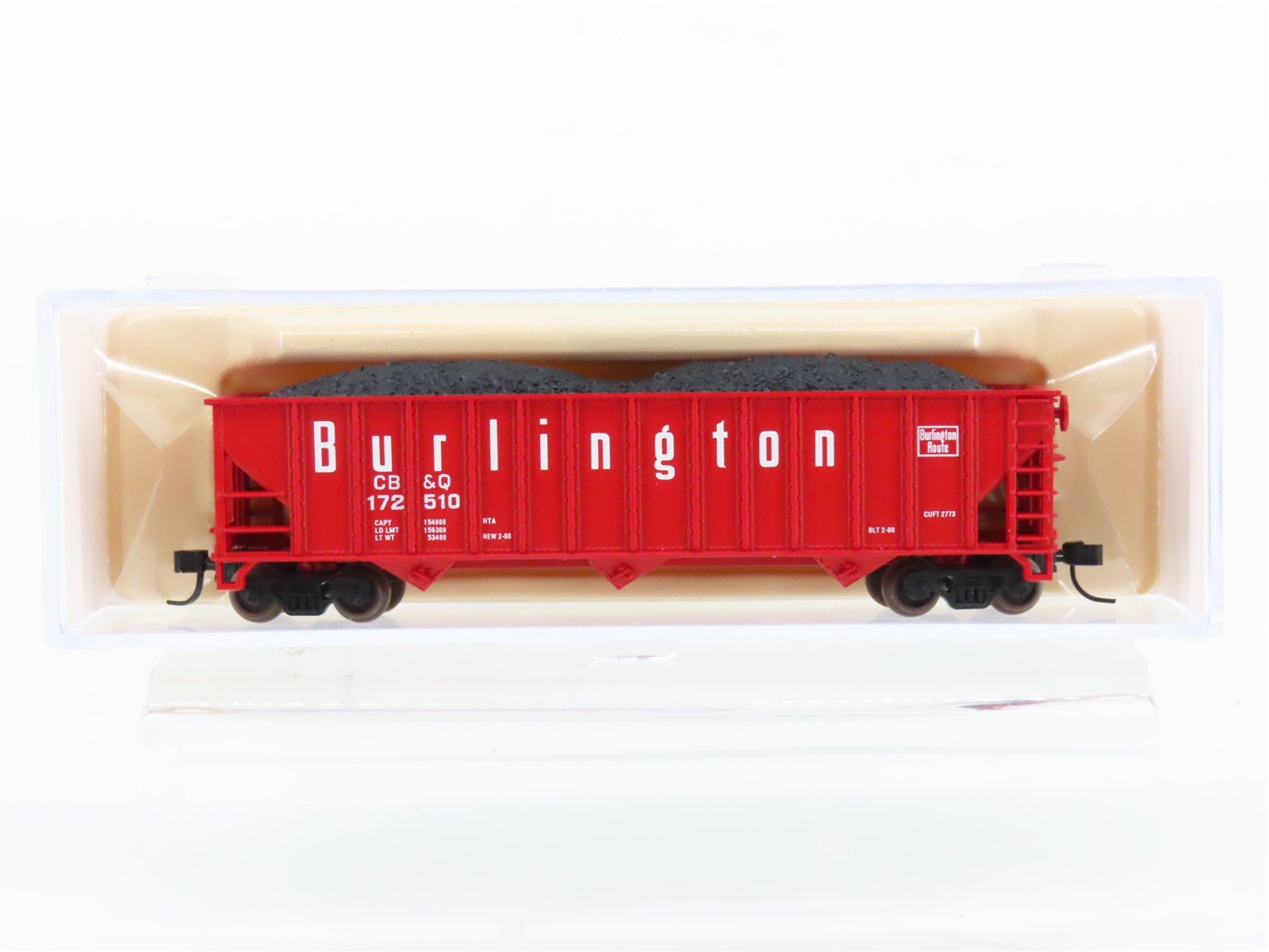 N Scale Atlas 32625 CB&Q Burlington Route 3-Bay Hopper #172510 w/ Load