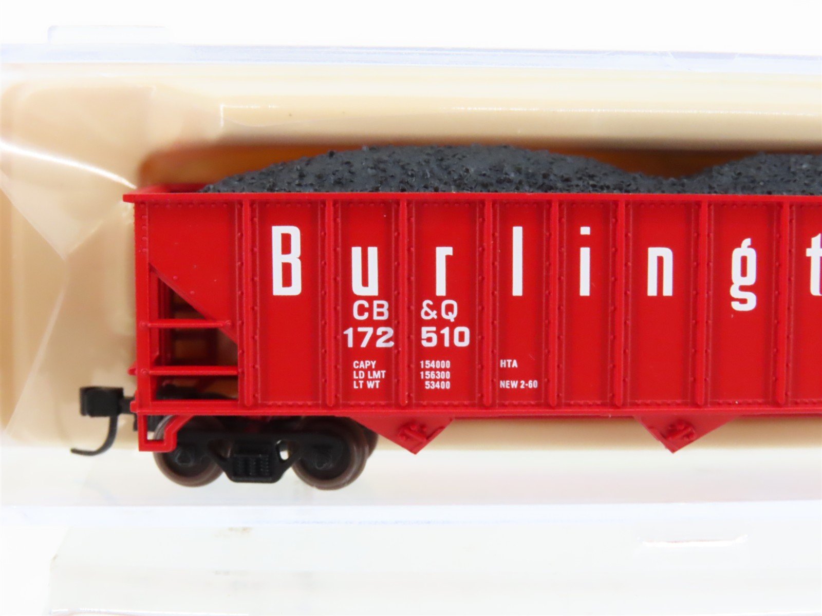 N Scale Atlas 32625 CB&Q Burlington Route 3-Bay Hopper #172510 w/ Load